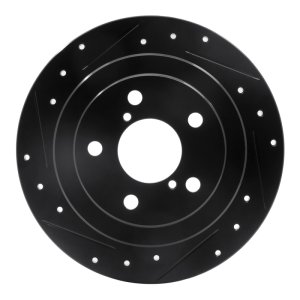 Saab 9-2X Brake Rotor (1) - Rear Left - R1 Concepts - Drilled & Slotted - Black - `90-`08
